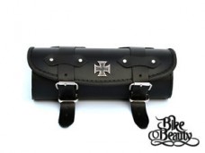 Maltese Cross Black Leather Pouch Tool Roll Harley-Davidson Yamaha Kawasaki Honda Suzuki Triumph